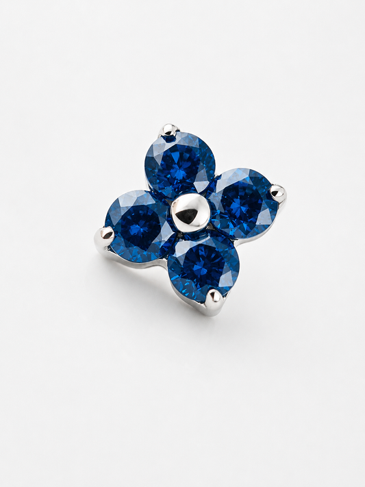 Trevo Zircônia Azul Safira